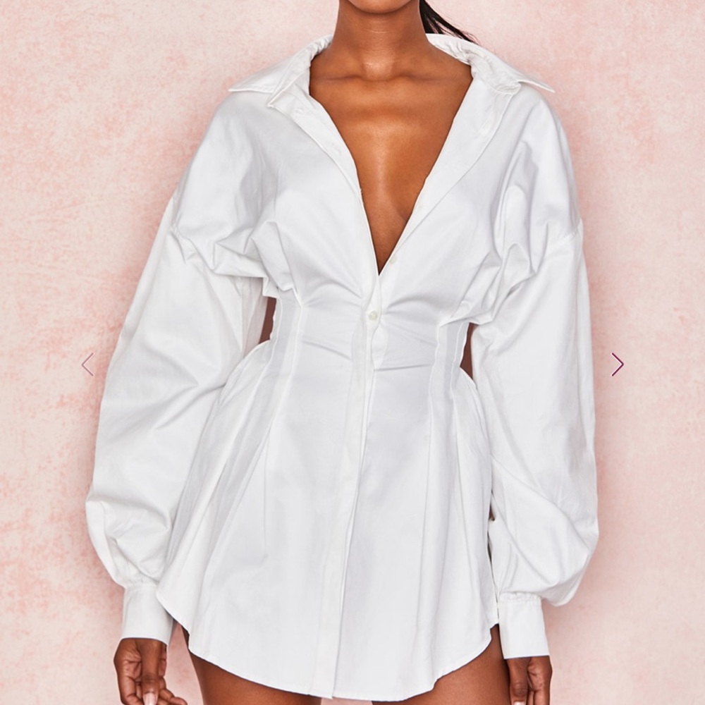 House of CB White Long Sleeve Dress